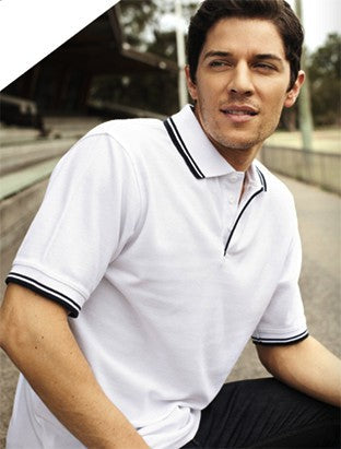 Unisex Adults Double Striped Polo