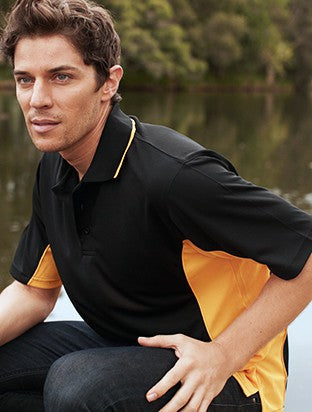 Mens Breezeway Panel Polo (Black/Gold, Black/Orange, Black/Red +13 more)