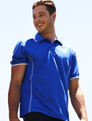 Stitch Feature Essentials-Mens Short Sleeve Polo (Black/Gold, Black/Grey, Black/Orange +11 more)