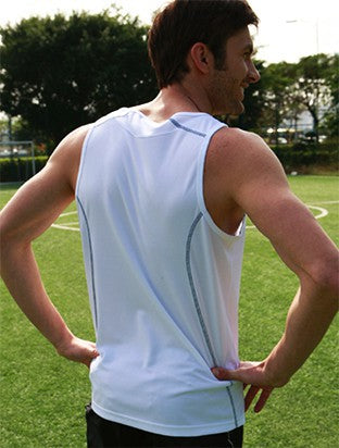 Stitch Feature Essentials-Mens Stitch Singlet (White/Navy)