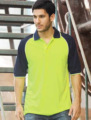 Unisex Adults Hi-Vis Raglan Sleeve Polo