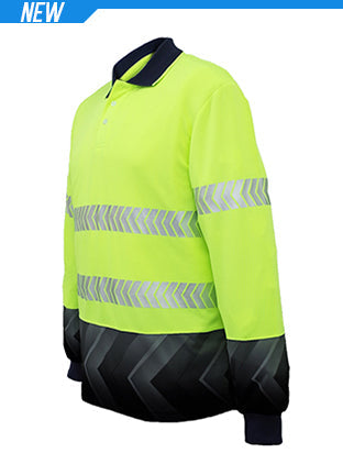 Unisex Adults Hi-Vis L/S Sublimated Reflective Polo